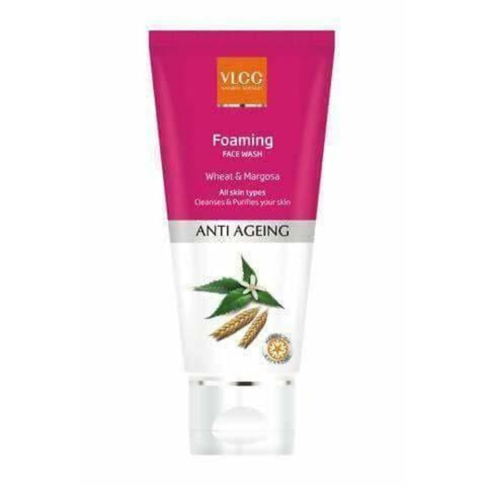 VLCC anti-ageing foaming face wash tube on a white background