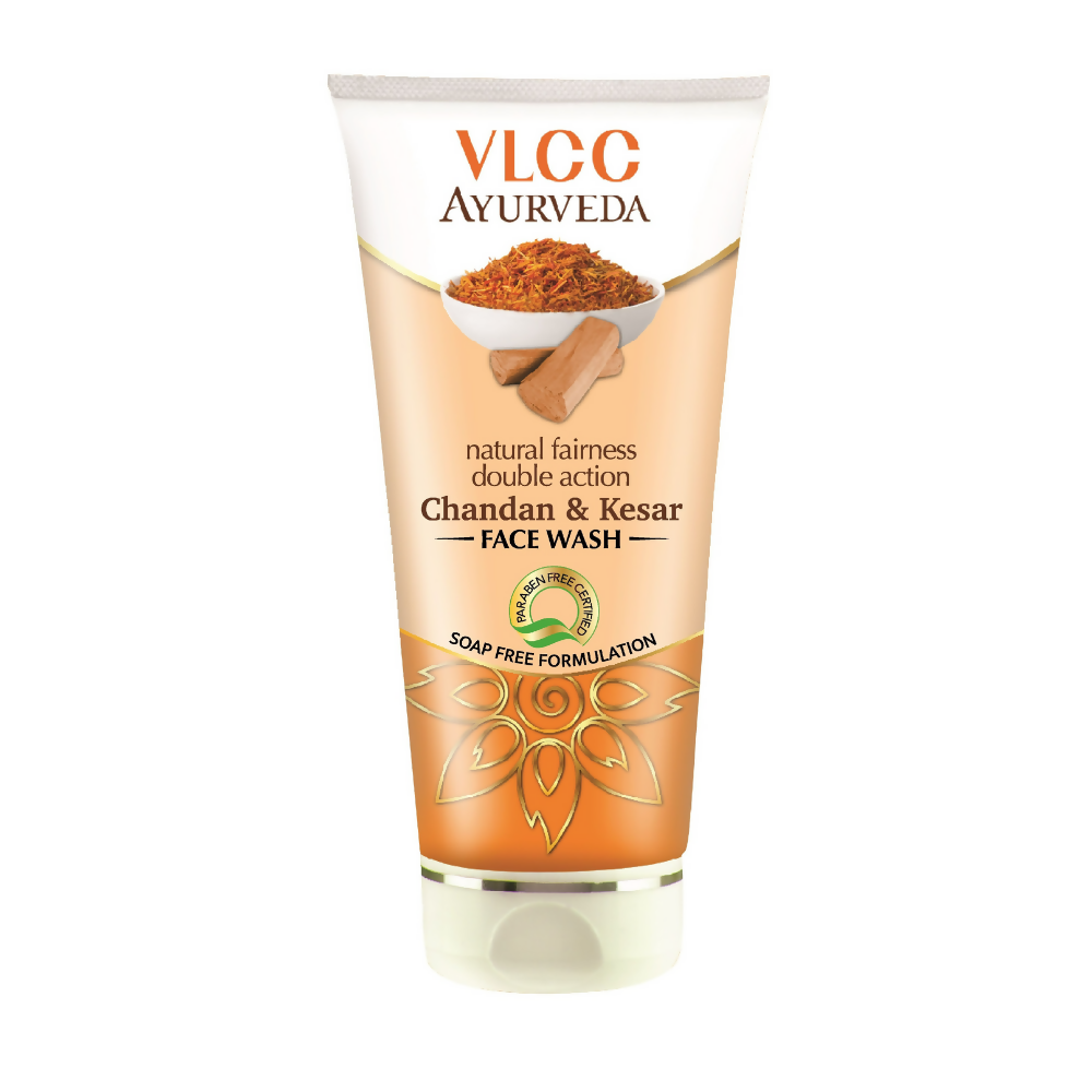 VLCC Ayurveda Chandan & Kesar Face Wash tube on a white background
