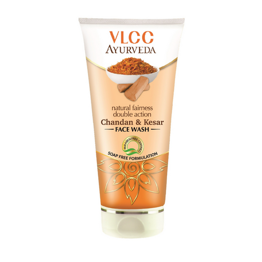 VLCC Ayurveda Chandan & Kesar Face Wash tube on a white background