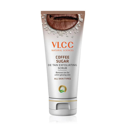 VLCC Coffee Sugar De Tan Exfoliating Scrub tube on a white background