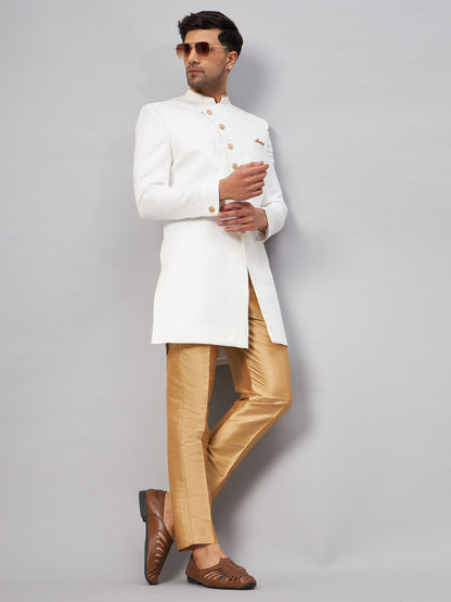 Men's White Indo Western Set