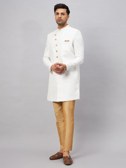 Men's White Indo Western Set