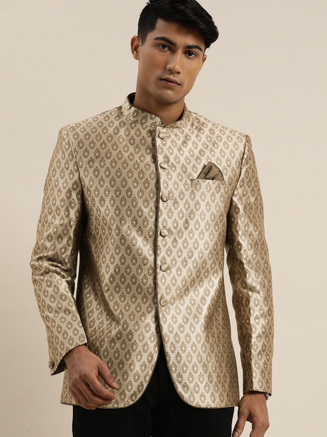 Men's Coffee Ethnic Woven Jodhpuri