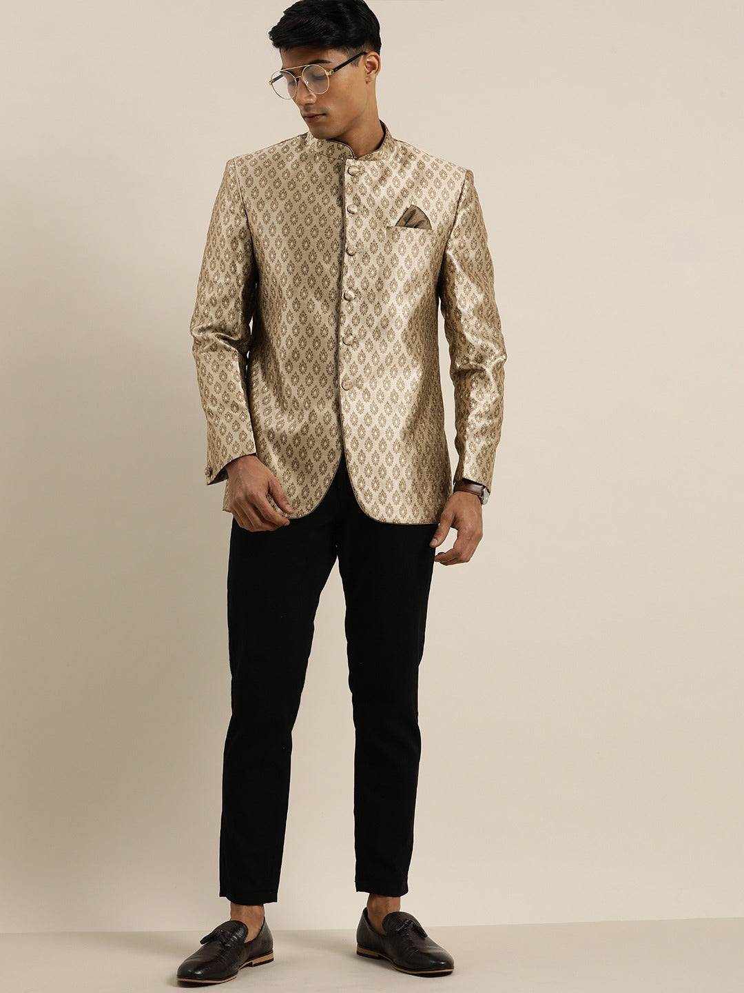 Men's Coffee Ethnic Woven Jodhpuri