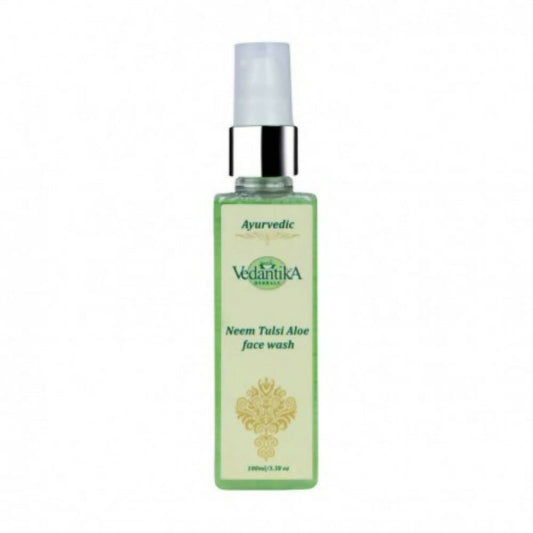 Vedantika Ayurvedic Neem Tulsi Aloe face wash bottle on a white background