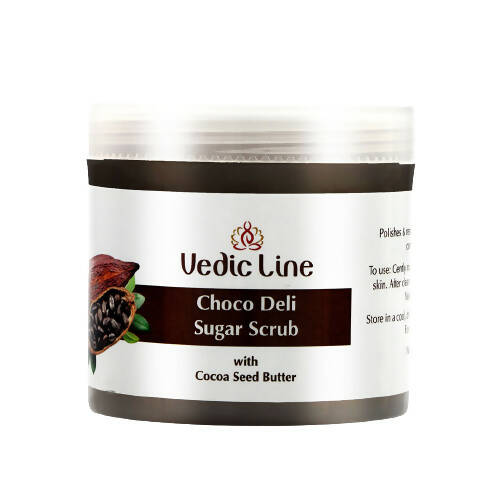 Vedic Line Choco Deli Sugar Scrub container on a white background