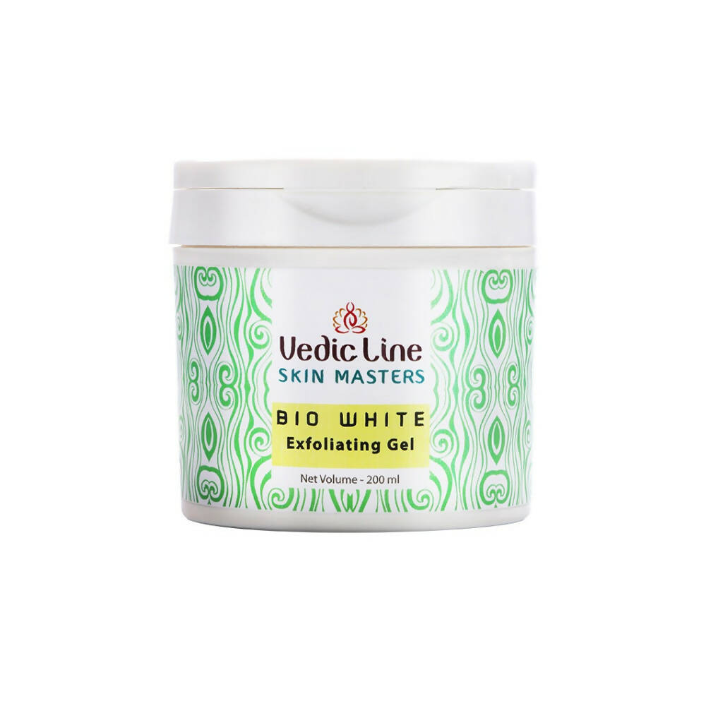 Vedic Line Bio White Exfoliating Gel container on a white background
