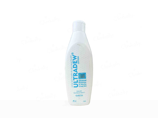 White bottle of Ultradew on a white background