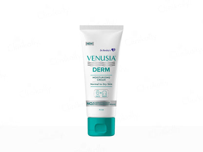 Venusia Derm moisturizing cream tube on a white background