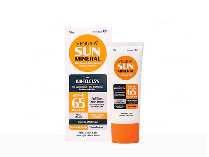 Venusia Sun Mineral sunscreen packaging on a white background