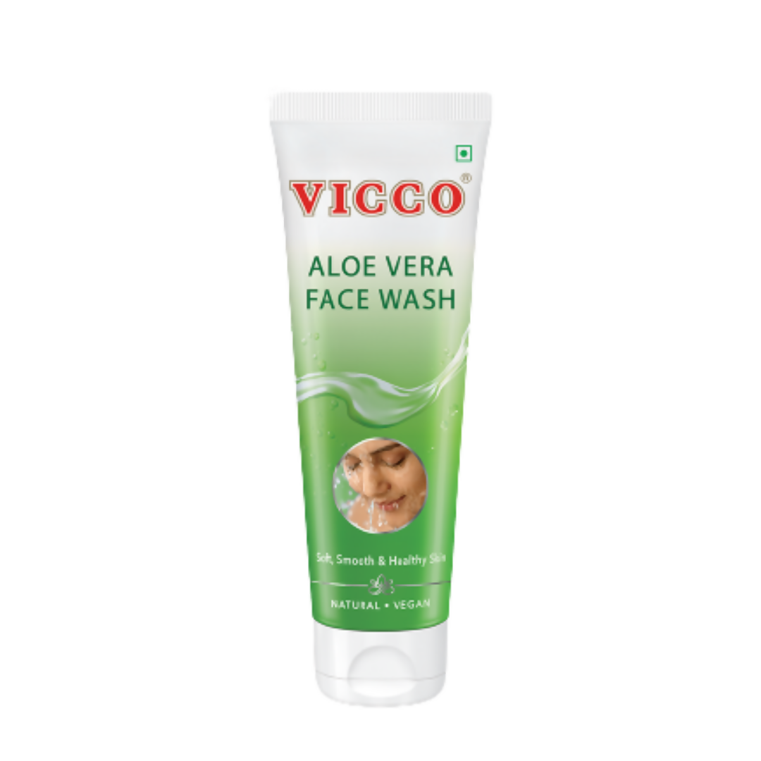Vicco Aloe Vera Face Wash tube on a white background