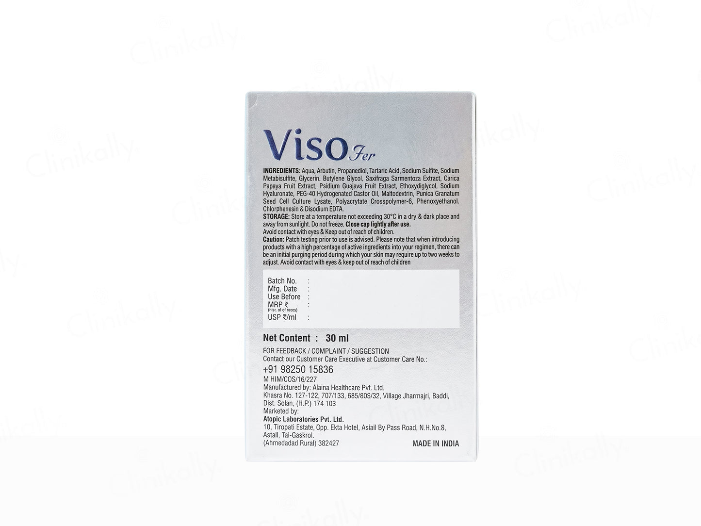 Viso Fer 2% Alpha Arbutin Face Serum