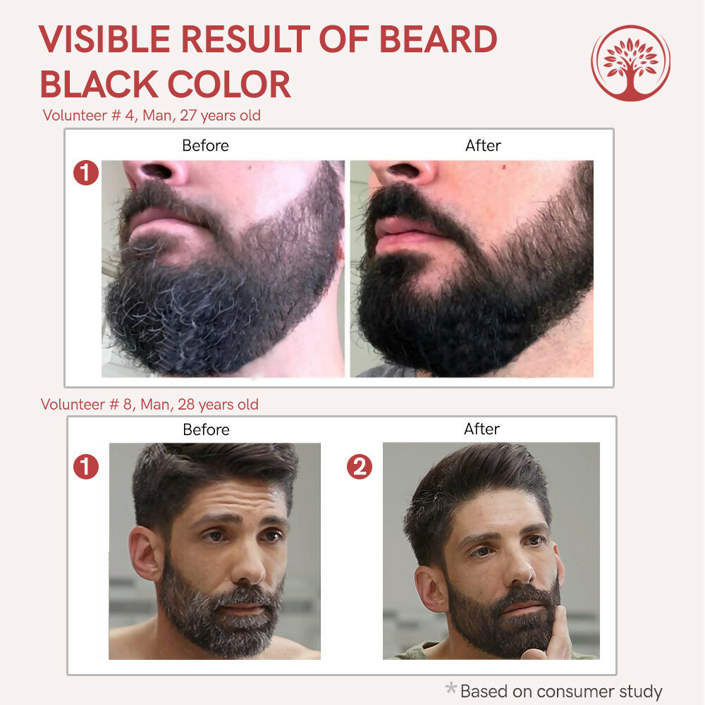 Ivory Natural Beard Black Color Organic - Instant Natural Plant Based Beard Color Powder