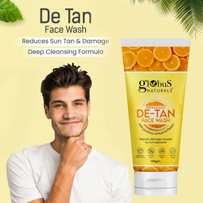 Globus Naturals De Tan Face Wash, Suitable For All Skin Types