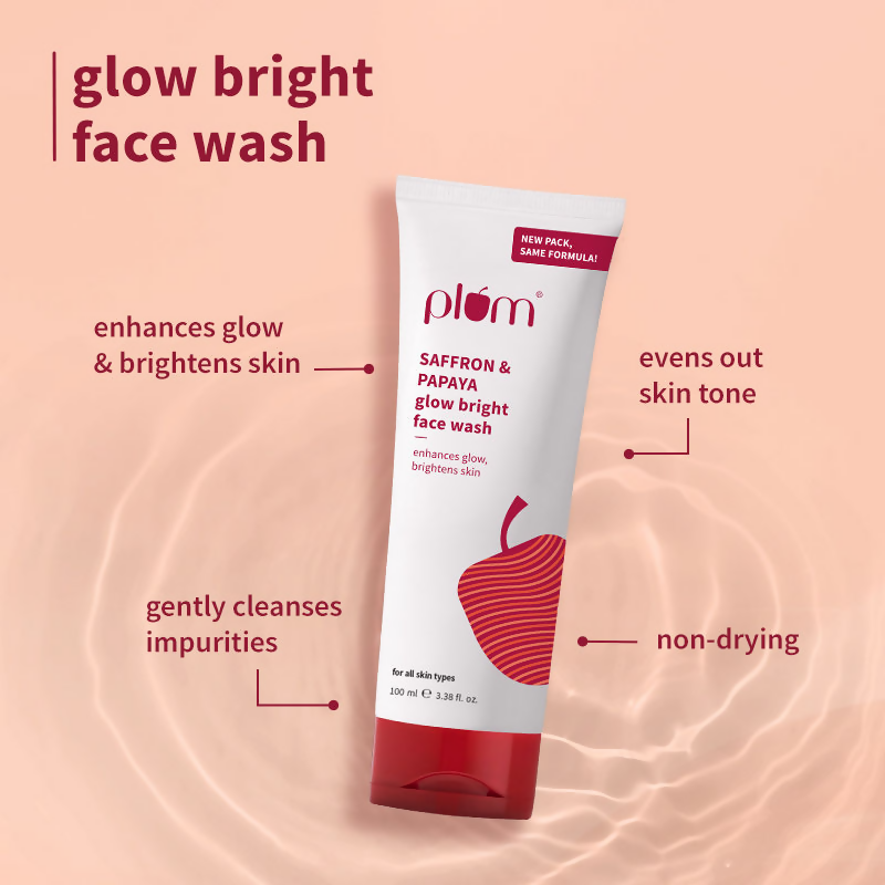 Plum CTM Combo - Saffron & Papaya Face Wash, Niacinamide Toner
