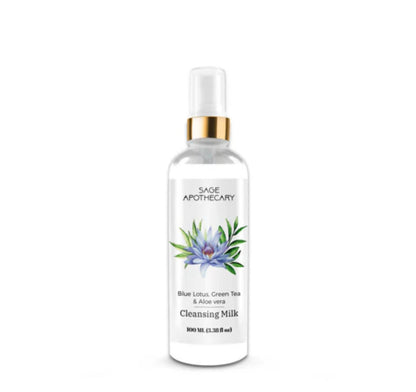 Sage Apothecary Blue Lotus Green Tea & Aloe Vera Cleansing Milk