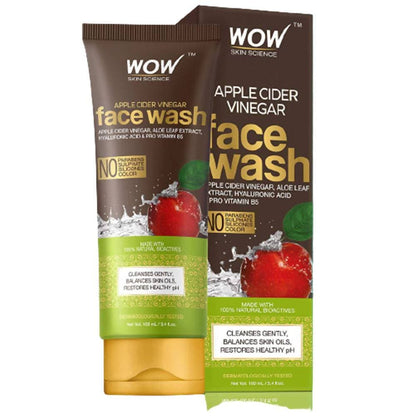 Wow Skin Science Apple Cider Vinegar face wash packaging on a white background
