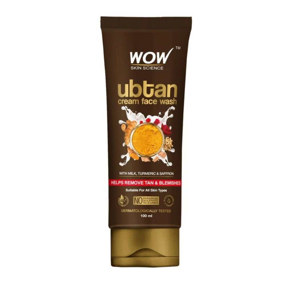 Wow Ubtan Cream Face Wash packaging on a white background