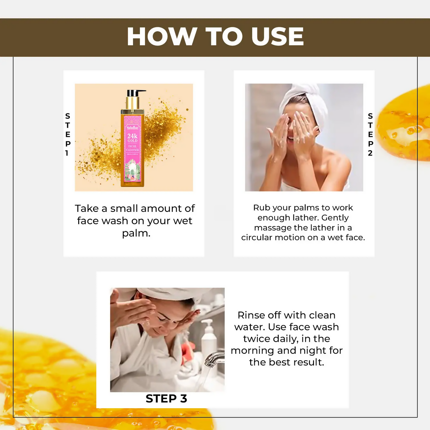 Rajasthan Herbals 24K Gold Facial Cleanser for Youthful Skin