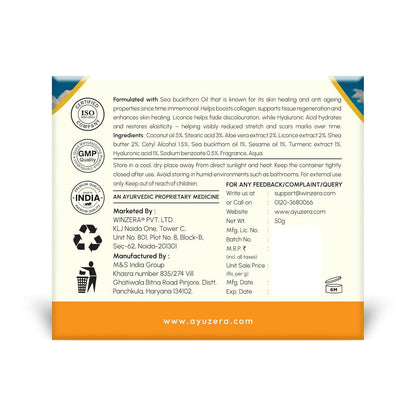 Wellwith Stretch & Scar Cream with Seabuckthorn Oil, Licorice & Hyaluronic Acid