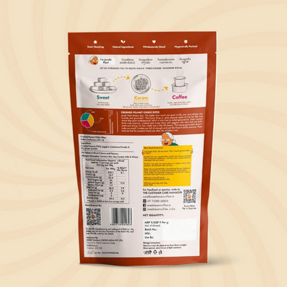 Sweet Karam Coffee Crushed Peanut Chikki Bites (Zero White Sugar)