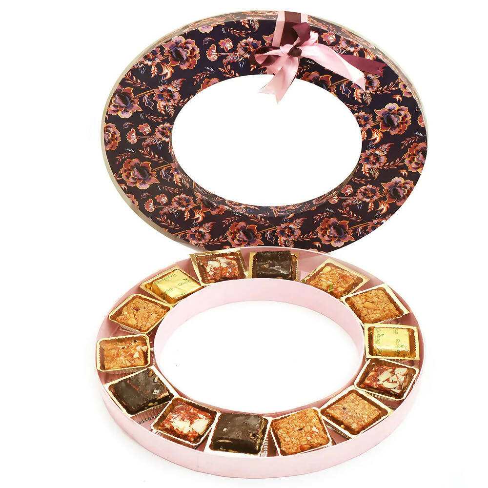Ghasitaram Round Purple Assorted Bites Box