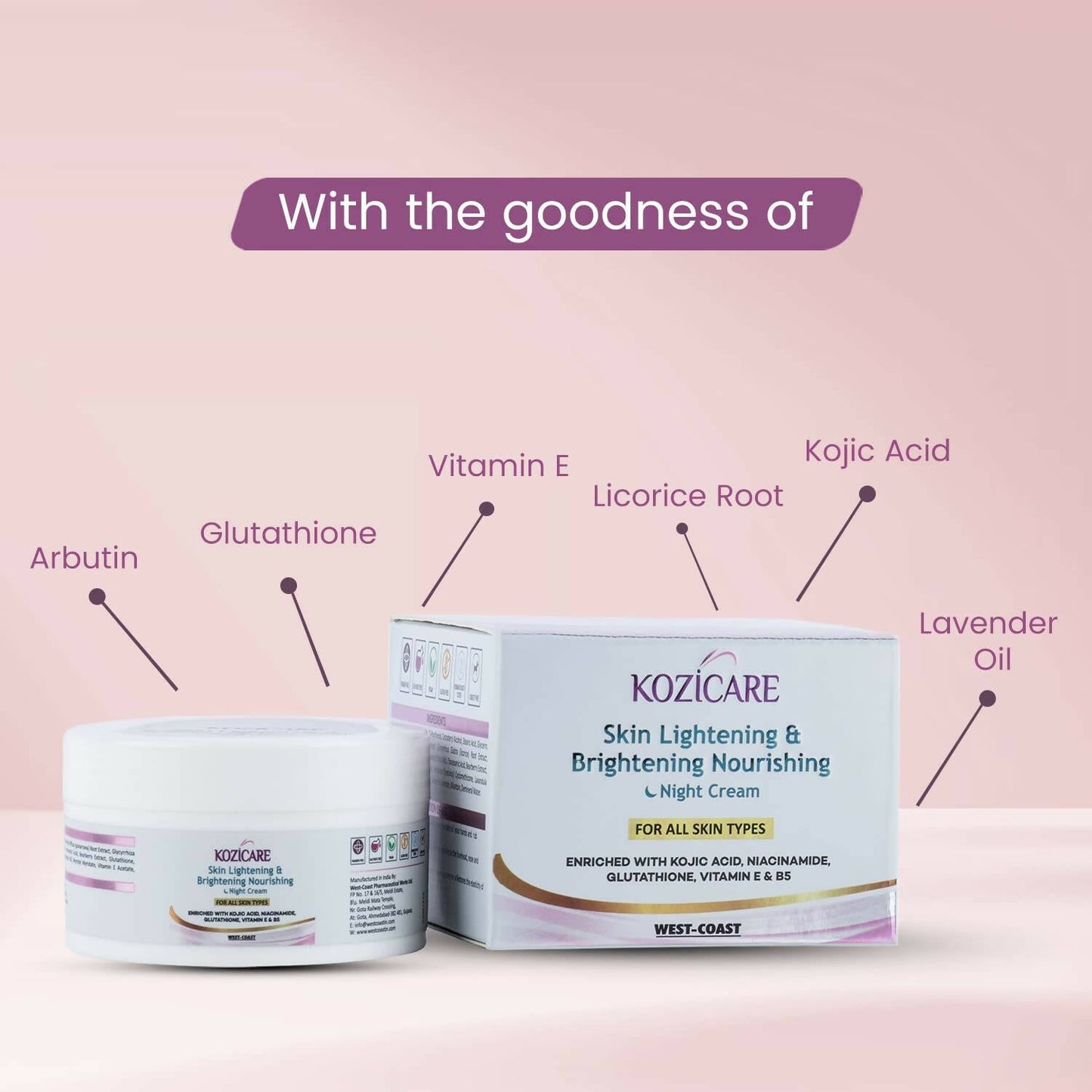 Healthvit Kozicare Skin Lightening & Brightening Nourishing Night Cream
