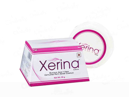 Xerina cream packaging with a white background