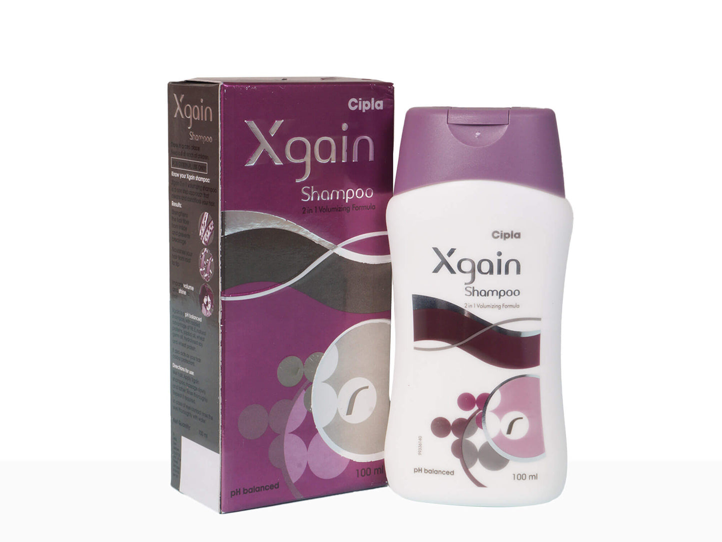 Xgain shampoo bottle and box on a white background