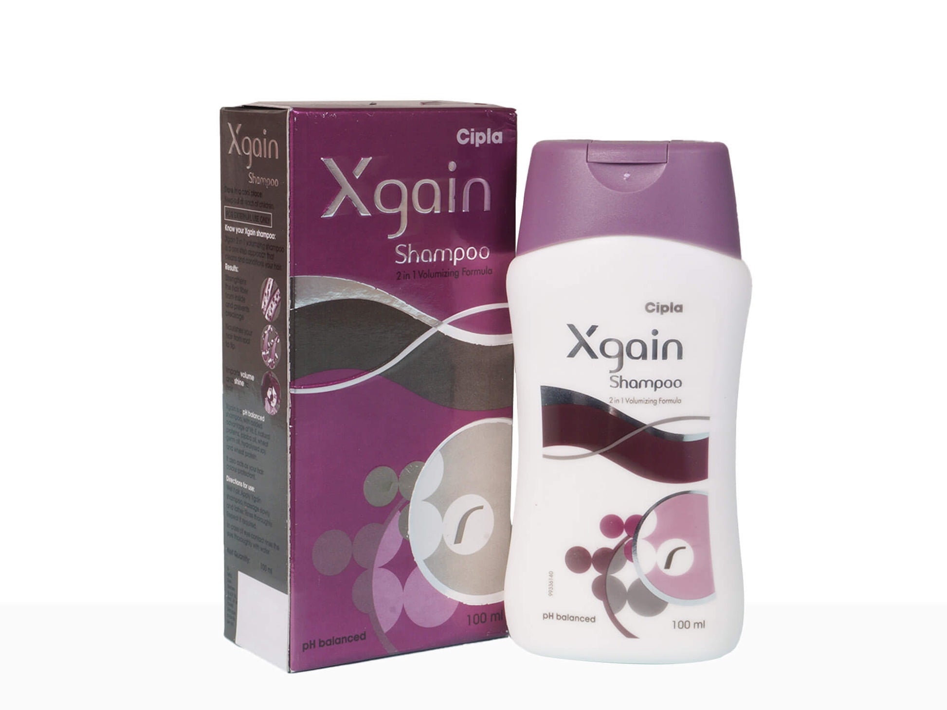 Xgain shampoo bottle and box on a white background
