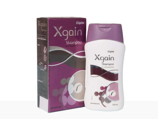 Xgain shampoo bottle and box on a white background