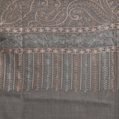 Nizalia Cashmere Fine Wool Grey Nulki Design Shawl - Limited Time Offer