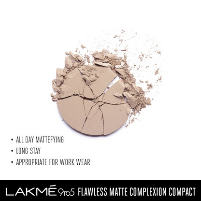 Lakme 9 To 5 Powerplay Matte Compact - Apricot