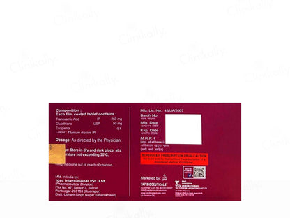 Yapiwhite TX Skin Lightening & Antiaging Tablet