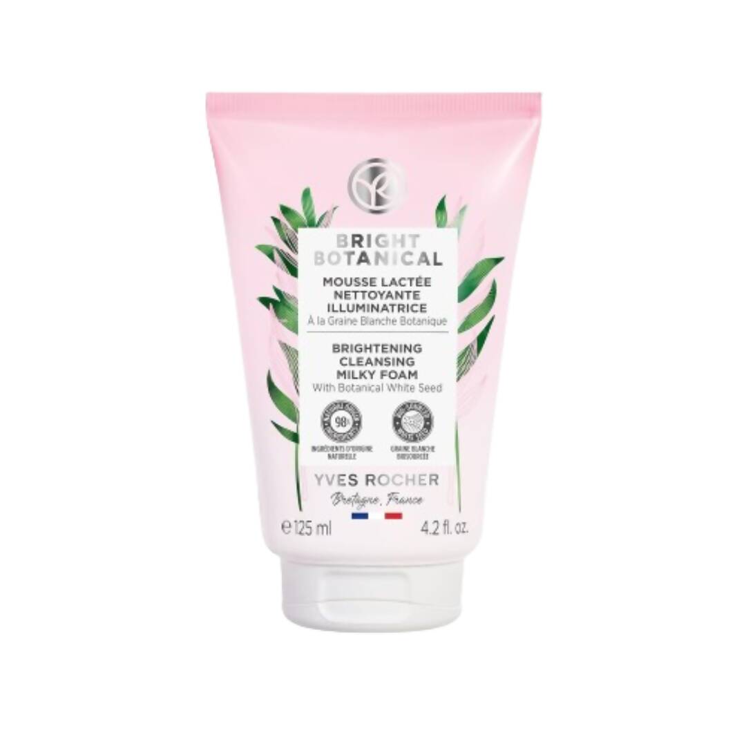 Yves Rocher Bright Botanical cleansing foam tube on a white background