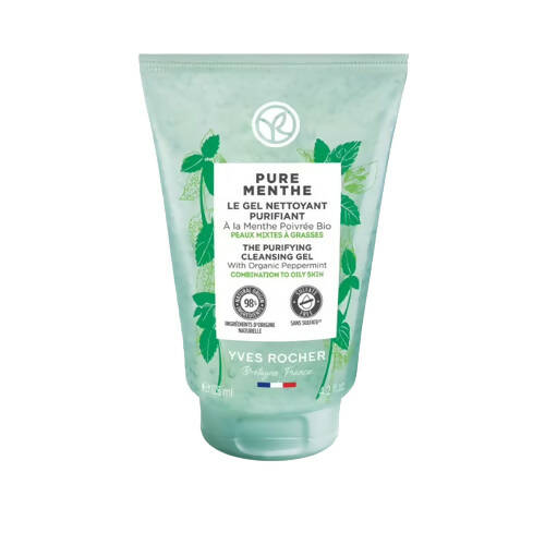 Yves Rocher Pure Menthe gel cleanser on a white background