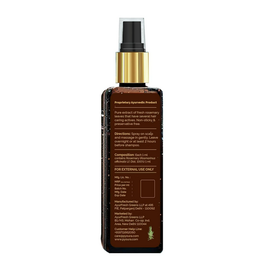Pyoura Rosemary Water Spray For Hair Fall Control Natural Non-Greasy Heat Protection Serum Mist Toner