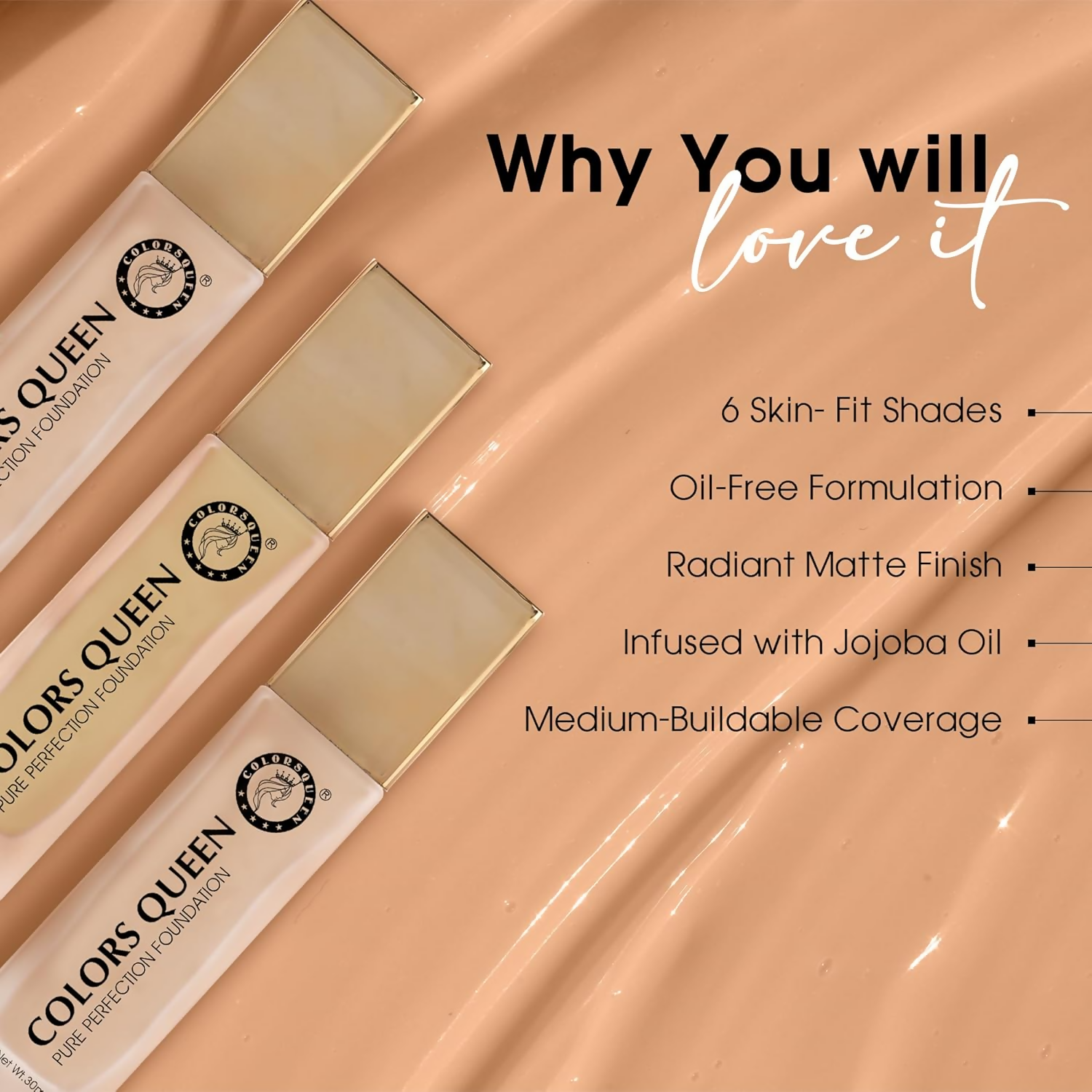 Colors Queen Pure Perfection Foundation – 02 Rose Blush