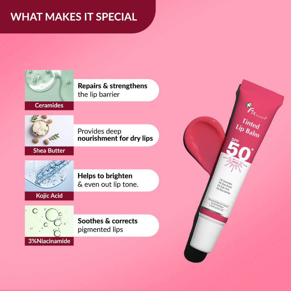 Fixderma 4% Kojic Acid Tinted Lip Balm SPF 50+