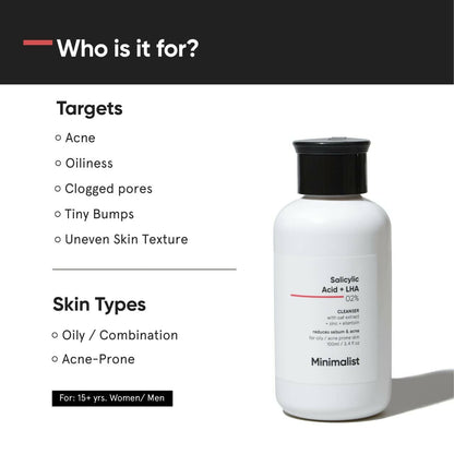 Minimalist Salicylic Acid Face Wash and Body Wash Combo