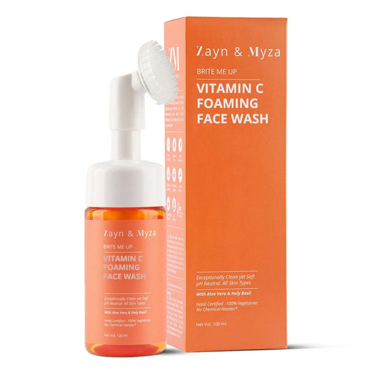 Zayn & Myza Vitamin C Foaming Face Wash bottle and packaging on a white background