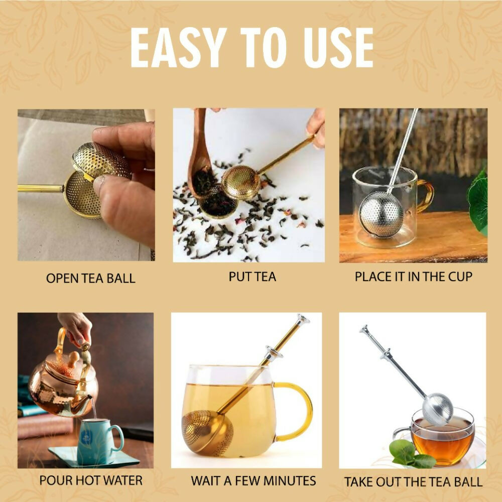 Shuddh Natural Royal Brass Strainer - Loose Leaf Tea
