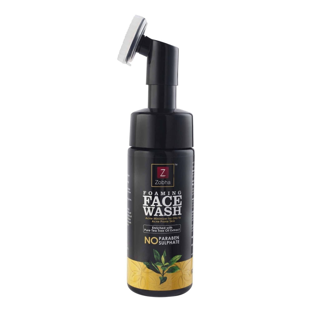 Zobena foaming face wash bottle on a white background