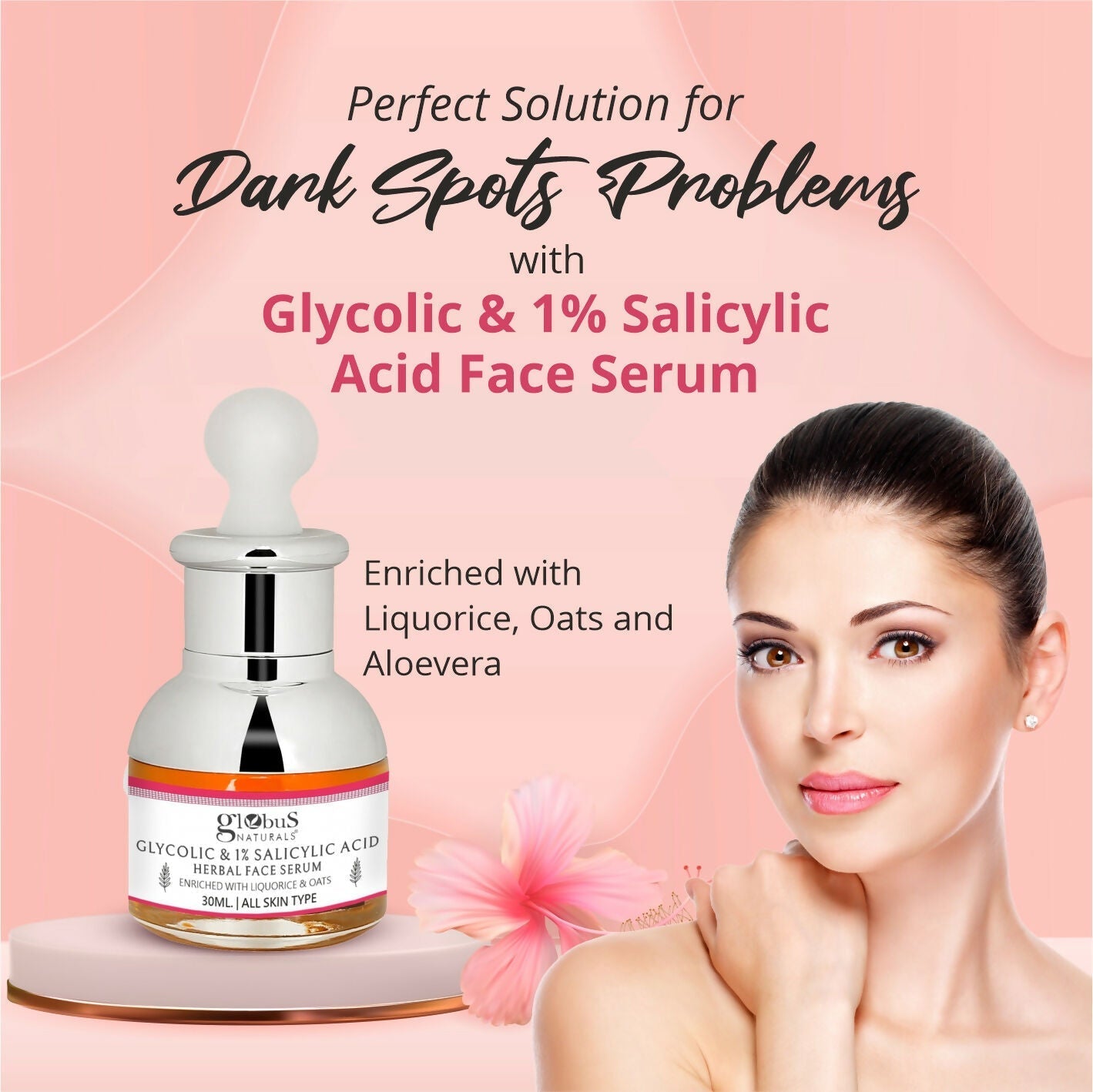 Globus Naturals Glycolic & 1% Salicylic Acid Anti Acne Face Serum