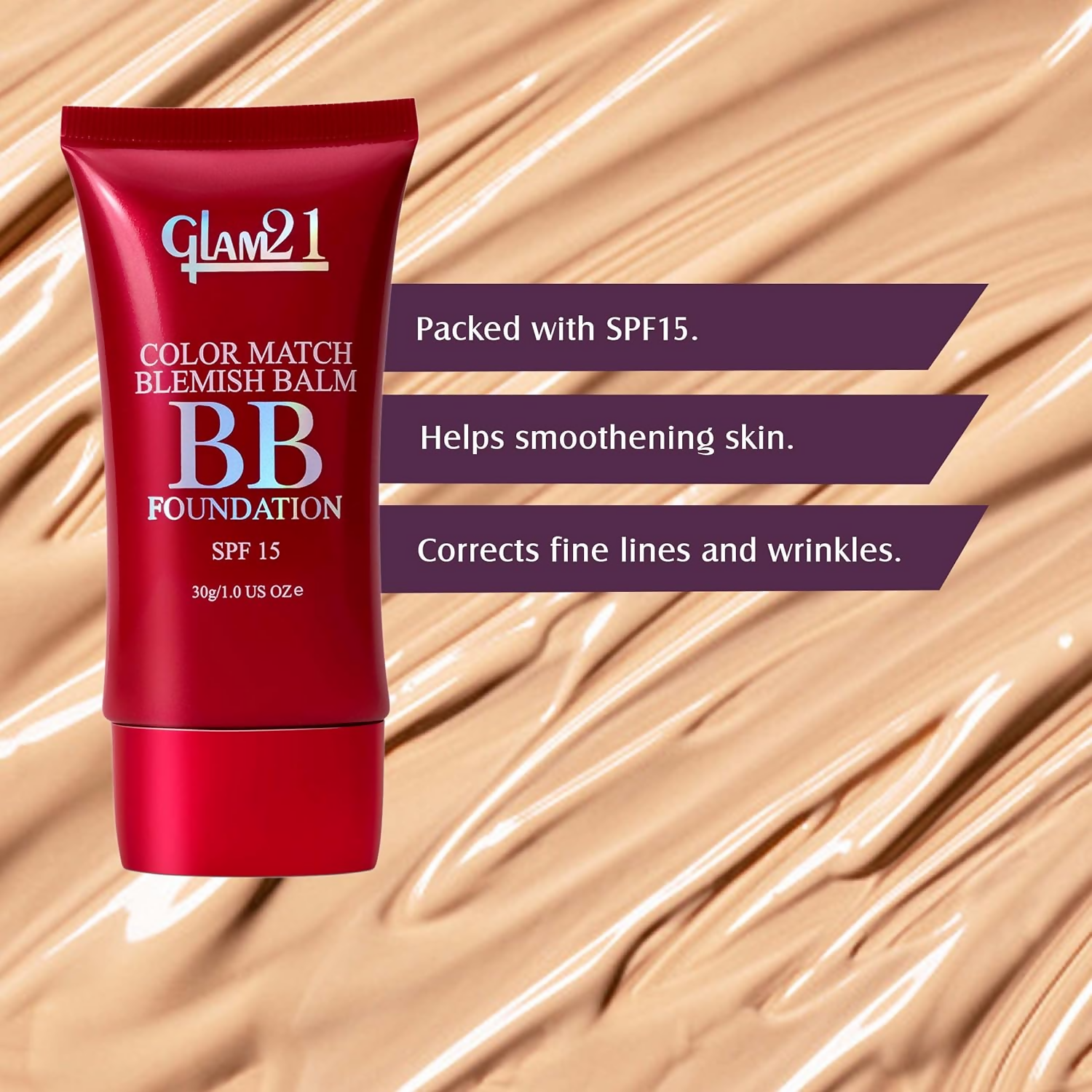 Glam21 Color Match BB Foundation SPF15 - 04 Medium Beige