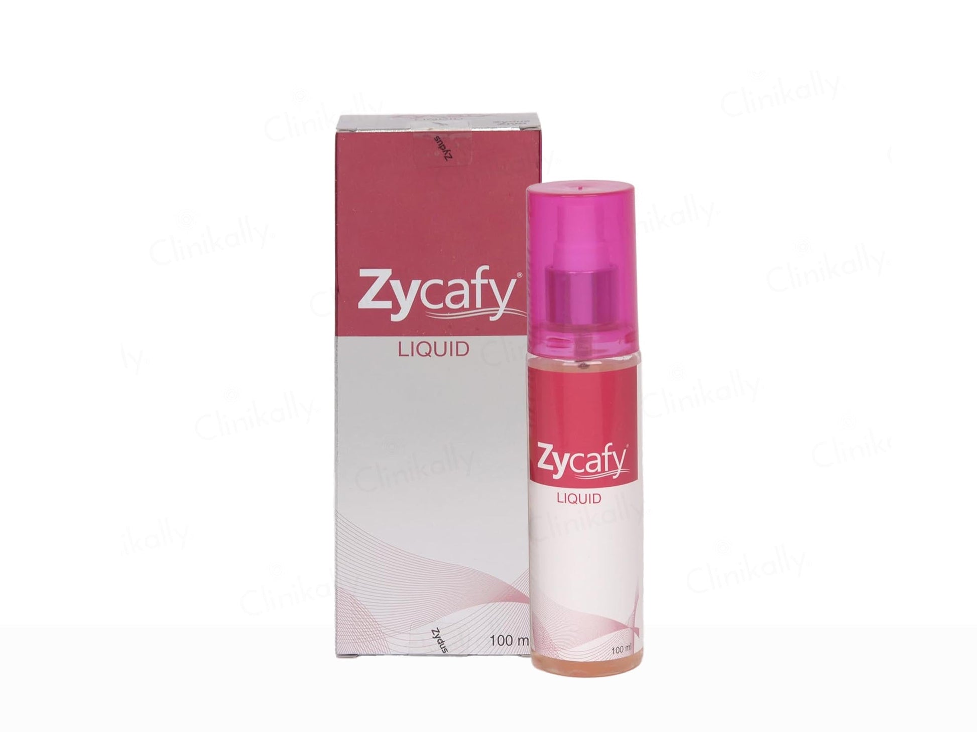 Zycafy liquid bottle and packaging on a white background
