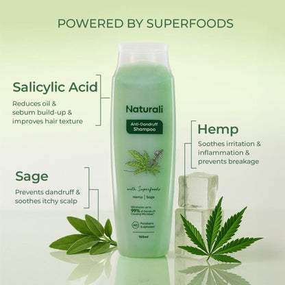 Naturali Anti-Dandruff Shampoo With Hemp, Sage & Salicylic Acid