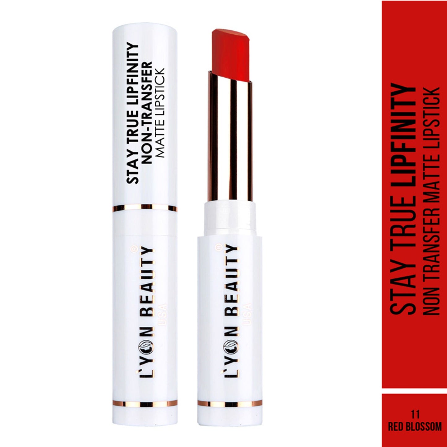 Lyon Beauty Stay True Lipfinity Non Transfer Matte Lipstick - Red Blossom 11