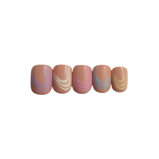 SOEZI Tropical Wave Reusable Press On Nails - Application Kit