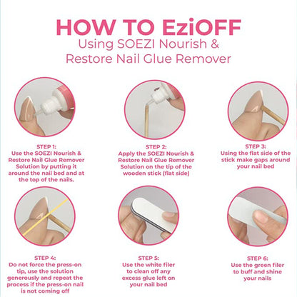 SOEZI Shelly Reusable Press On Nails - Application Kit